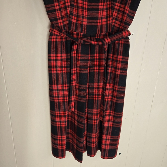 Vtg Kay Windsor Buffalo Plaid Pinafore dress nwot cottagecore Prarie modest M - Picture 4 of 14